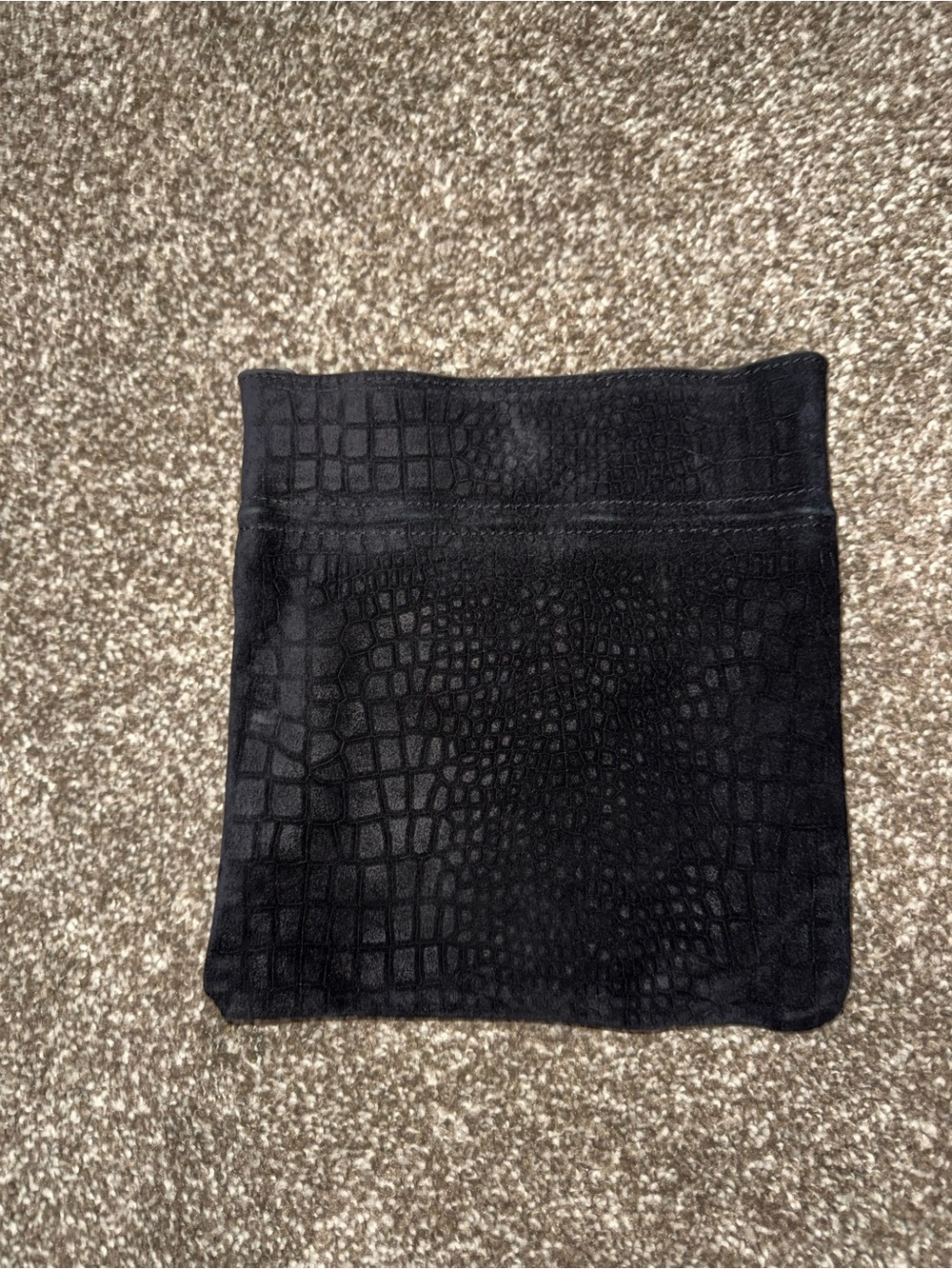 Free People We The Free Black Croc-Embossed Suede Bag